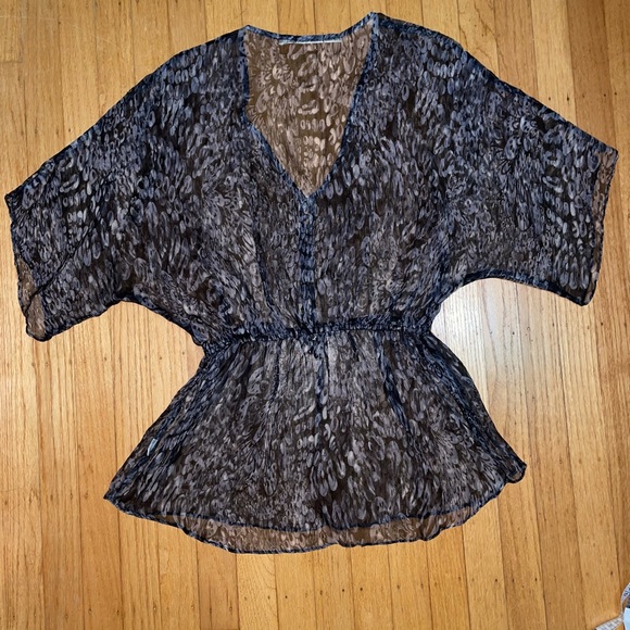 Gibson Grey patterned Sheer top / blouse - Picture 5 of 5